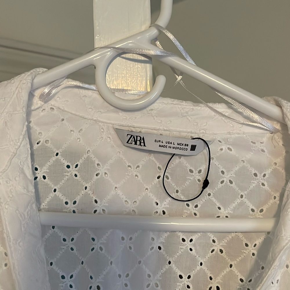 Gorgeous ZARA BELTED MIDI SHIRT DRESS in White